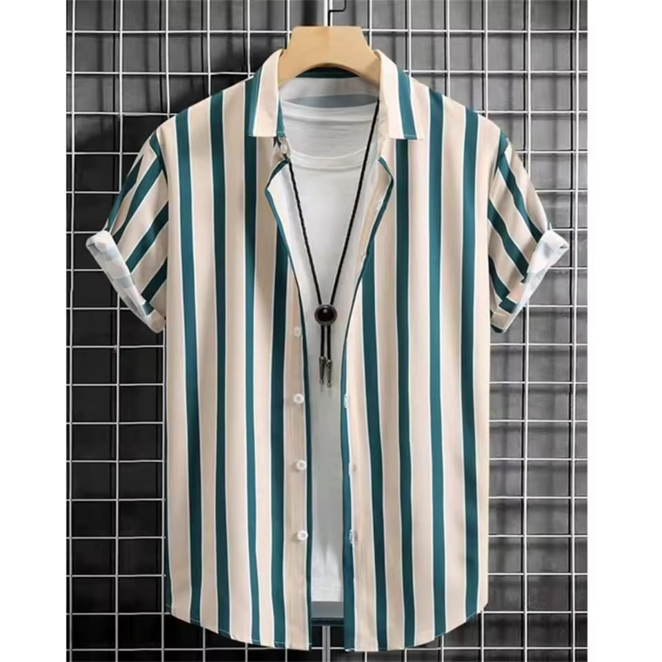 Coastal Stripe Summer Casual Shirt