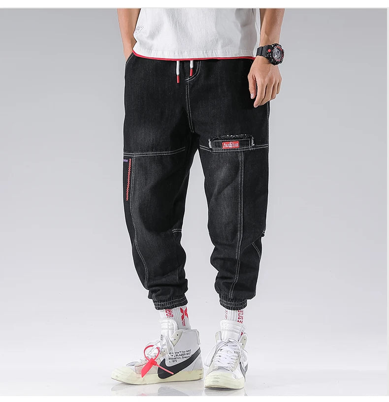 2025 New Streetwear Hip Hop Cargo Pants Men's Jeans Elastic Harun Joggers In Autumn and Spring Men ClothIng