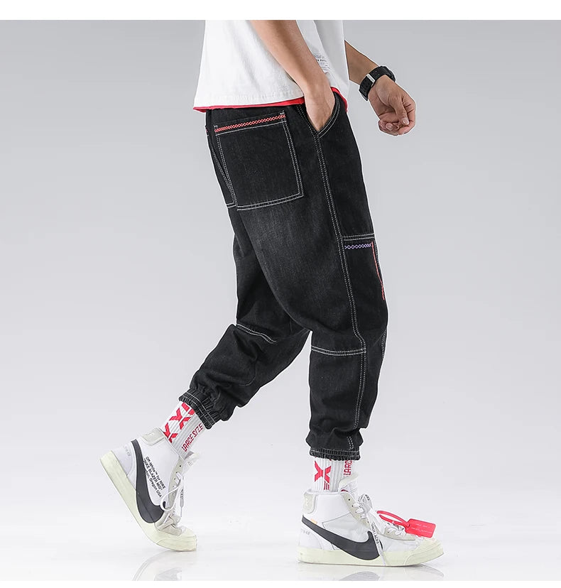 2025 New Streetwear Hip Hop Cargo Pants Men's Jeans Elastic Harun Joggers In Autumn and Spring Men ClothIng