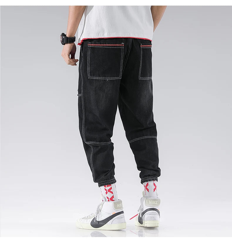 2025 New Streetwear Hip Hop Cargo Pants Men's Jeans Elastic Harun Joggers In Autumn and Spring Men ClothIng