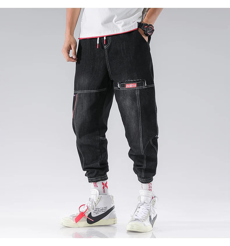2025 New Streetwear Hip Hop Cargo Pants Men's Jeans Elastic Harun Joggers In Autumn and Spring Men ClothIng