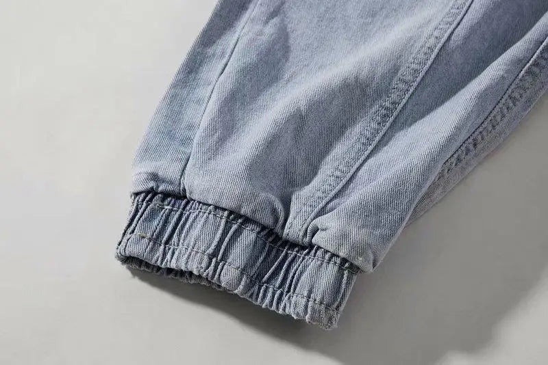 2025 New Streetwear Hip Hop Cargo Pants Men's Jeans Elastic Harun Joggers In Autumn and Spring Men ClothIng