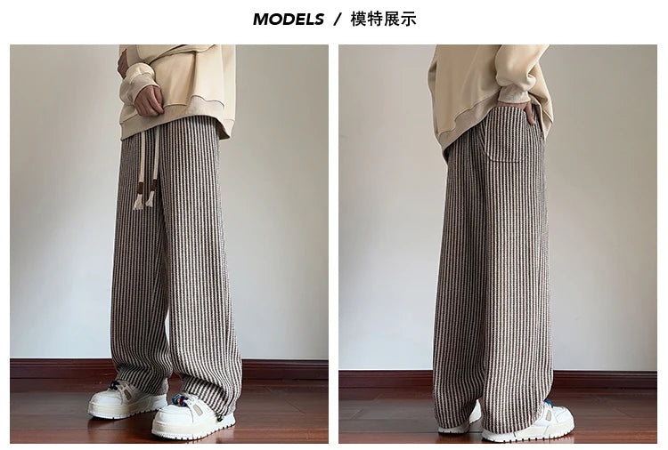 Casual Pants For Men 2024 Spring Autumn New Style American Fit Loose Fit Leg Sweatpants Skin Sense Straight Leg Pants