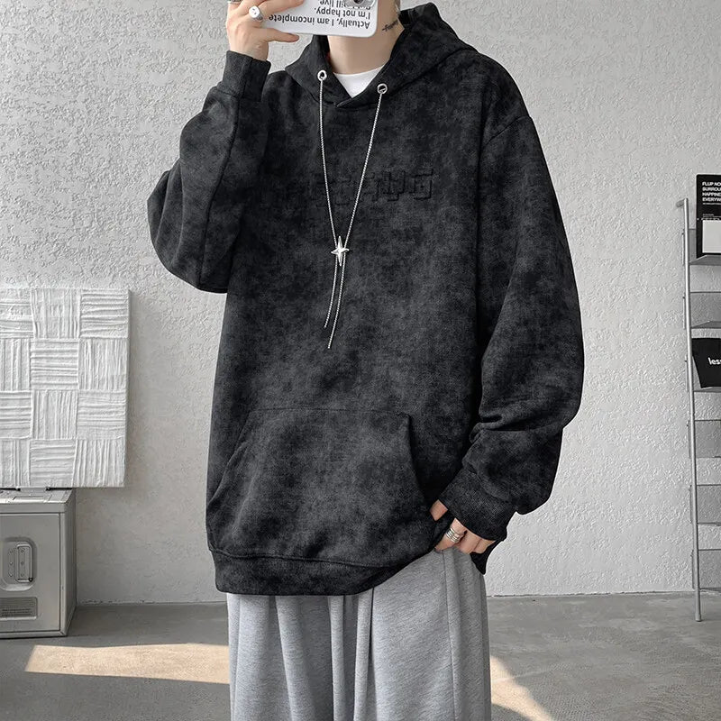 Casual Long Sleeves Hoodies 2026 Autumn Hip Hop Loose Skateboard Casual Men's Streetwear PUNK Clothes Plus Oversized 6XL 7XL