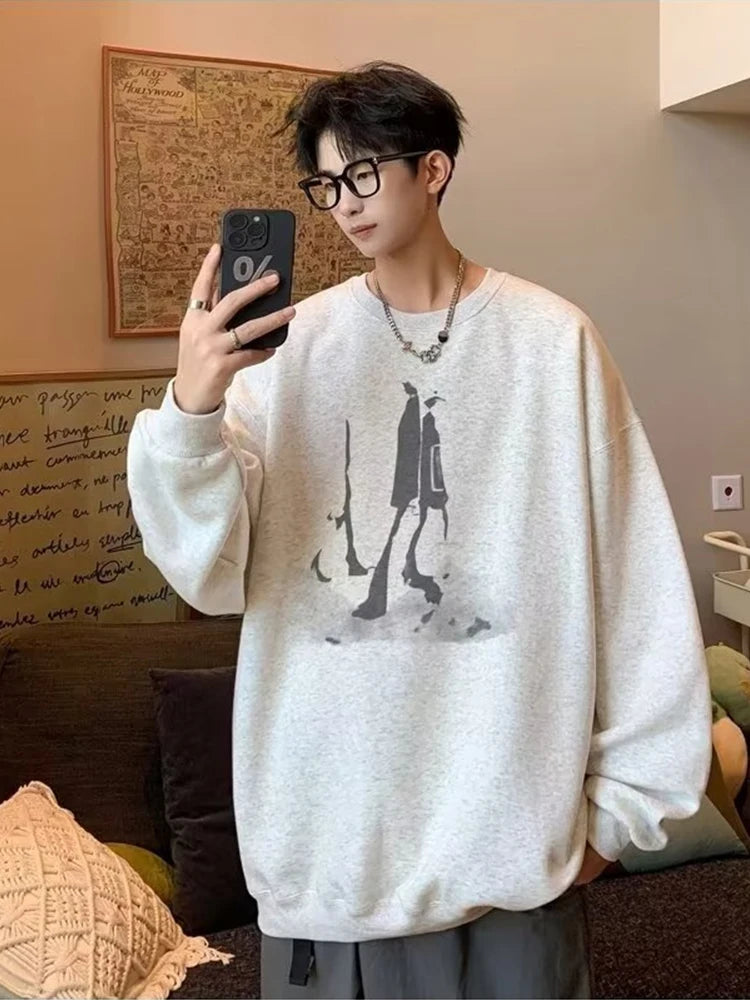 2025 New Goth Graphic Sweatshirts Men's Hip Hop Fashion Tracksuit Pullover Crewneck Hoodies Y2K Vintage Streetwear Clothes