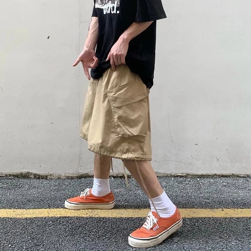 Wide Leg Shorts Men Short Oversize Vintage Men's Shorts for Summer Clothing Mens Sports Bermuda Running Workout Cargo Pants
