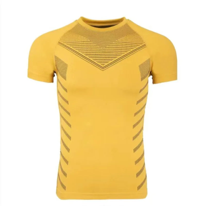 2025 Men Solid color Sport T-shirt Summer New gym Fitness Bodybuilding male Workout Shirts fashion Short Sleeves T-shirt men top