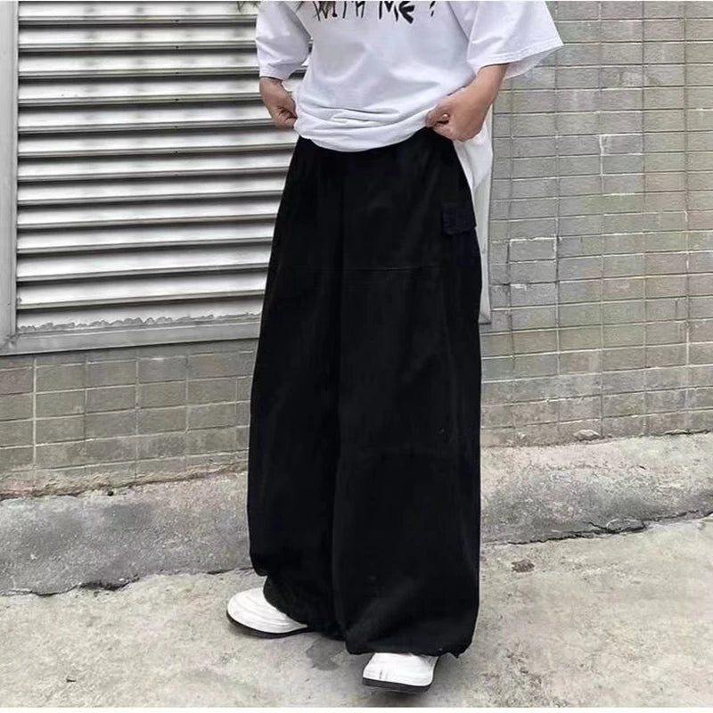 Vintage Baggy Cargo Pants Men Parachute Wide Leg Trousers Male Oversize Retro Loose Casual Japanese Streetwear Hip Hop