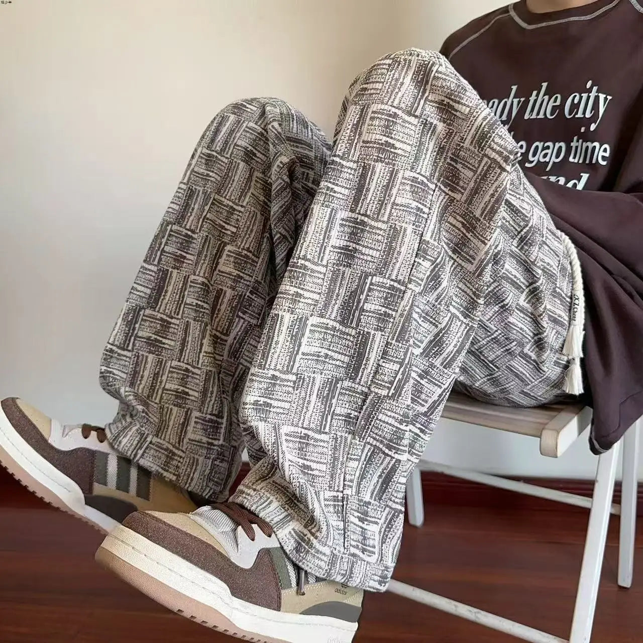 2025 Spring/Summer Men's Straight Corduroy Pants New Fashion Sports and Leisure Pants Loose Edition Wide Legs