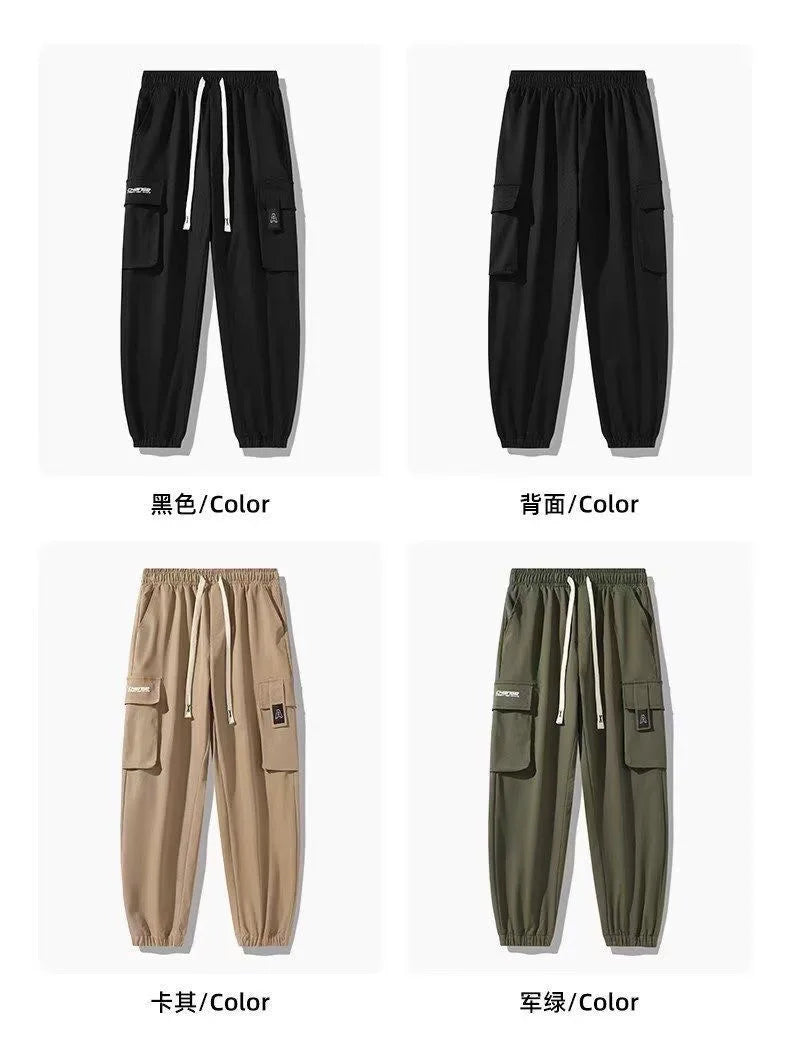Men's Casual Vintage American Style Streetwear Sweatpants Loose Fit Trousers Functional Jogging Pants For Spring Autumn