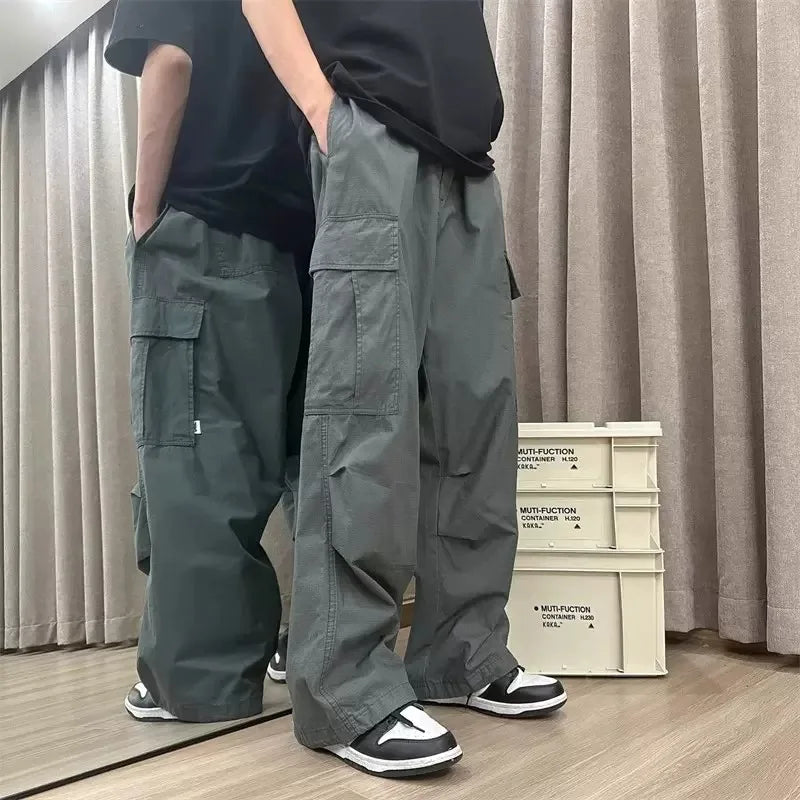 New Cargo Pants Men's Loose Straight Oversize Clothing Multi-Pocket Tooling Pants Outdoor Pants Sweatpants Men Jogger Baggy Pant