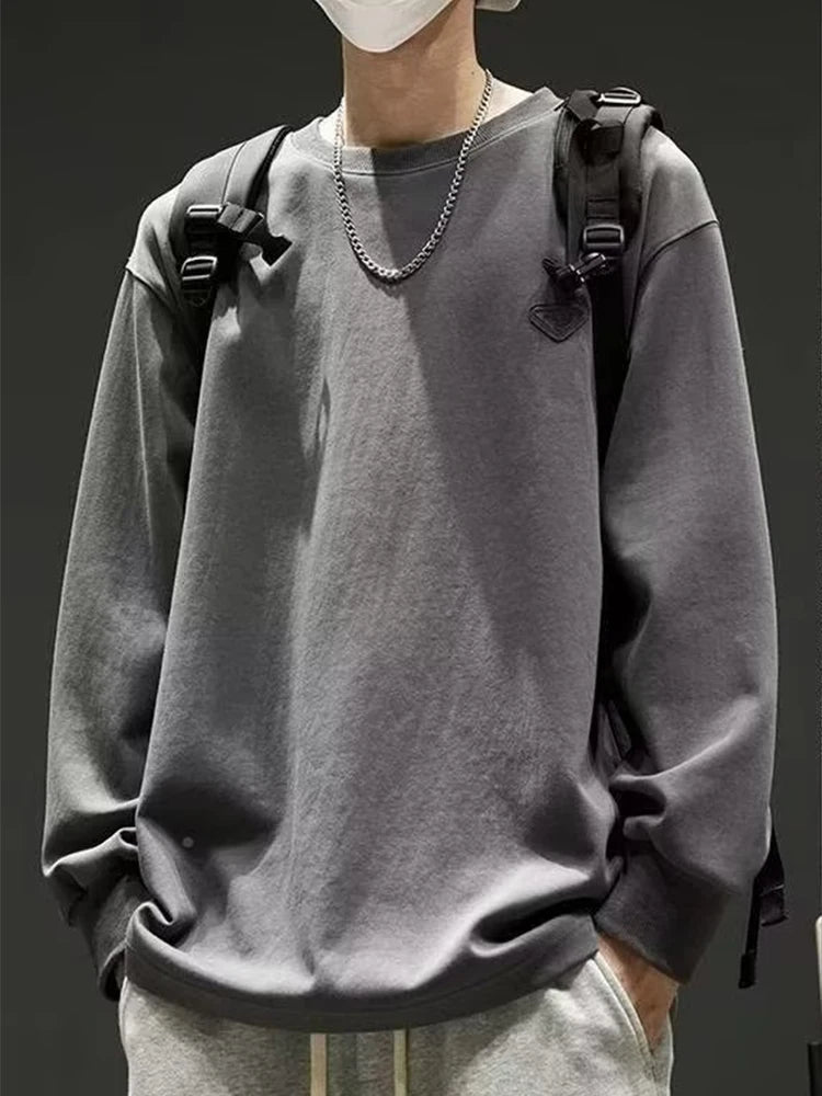 2026 New Foam Print Sweatshirts For Men Casual Y2K Vintage Crewneck Pullover Hoody Patchwork Oversized Tracksuit Clothes