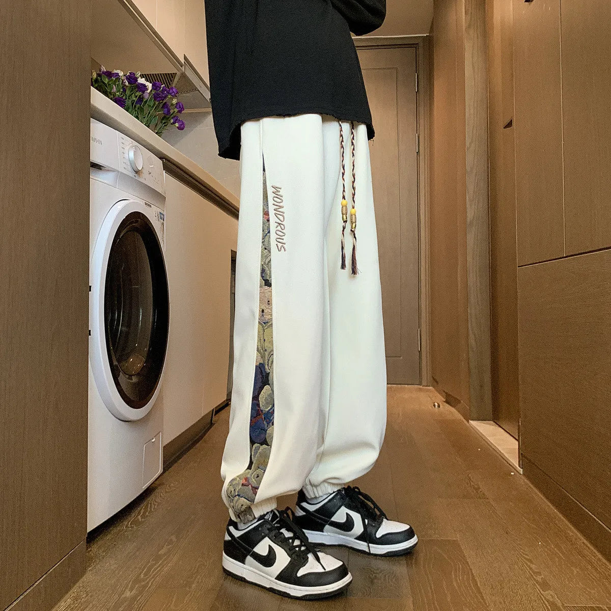 Men Sweatpants 5XL Training Elastic Casual Trousers Hip Pop American Sports Style Loose Oversize Letter Print Jogger Pants