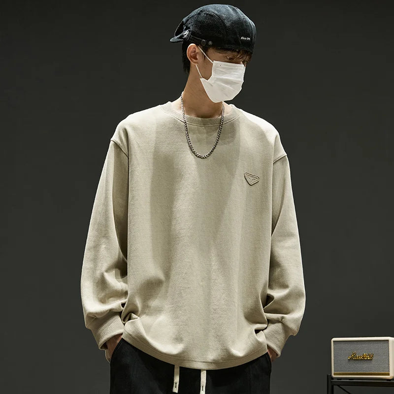 2026 New Foam Print Sweatshirts For Men Casual Y2K Vintage Crewneck Pullover Hoody Patchwork Oversized Tracksuit Clothes