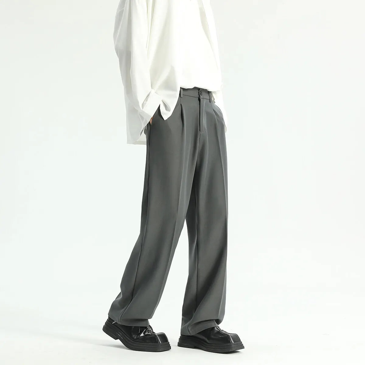 Men's Straight Pants Thin Man Black Comfortable Pant Summer Casual Streetwear Loose Trouser Japanese 5XL Trendy Fashion