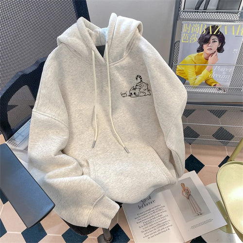 2026 New Cute Cat Graphic Hooded Sweatshirts For Men Y2K Streetwear Oversized Fleece Hoodies Casual Hip Hop Pullover Hoody