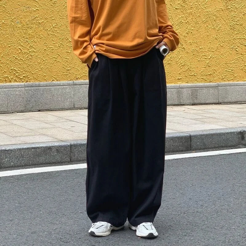 Cotton Baggy Pants Men Wide Leg Oversize Japenese Y2k Ankle-length Long Harem Trousers Casual Sport 2024 New