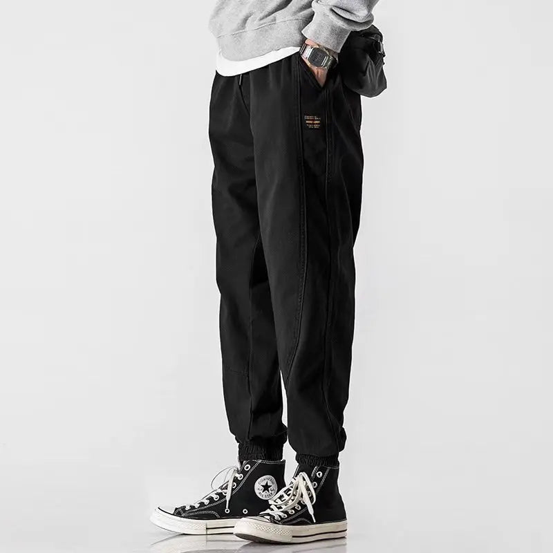 Trendy Solid Cargo Pants Mens Harajuku Punk Hip Hop Joggers Pantalons Sweatpants Hombre Autumn Trousers Male Pants Big Size 4XL