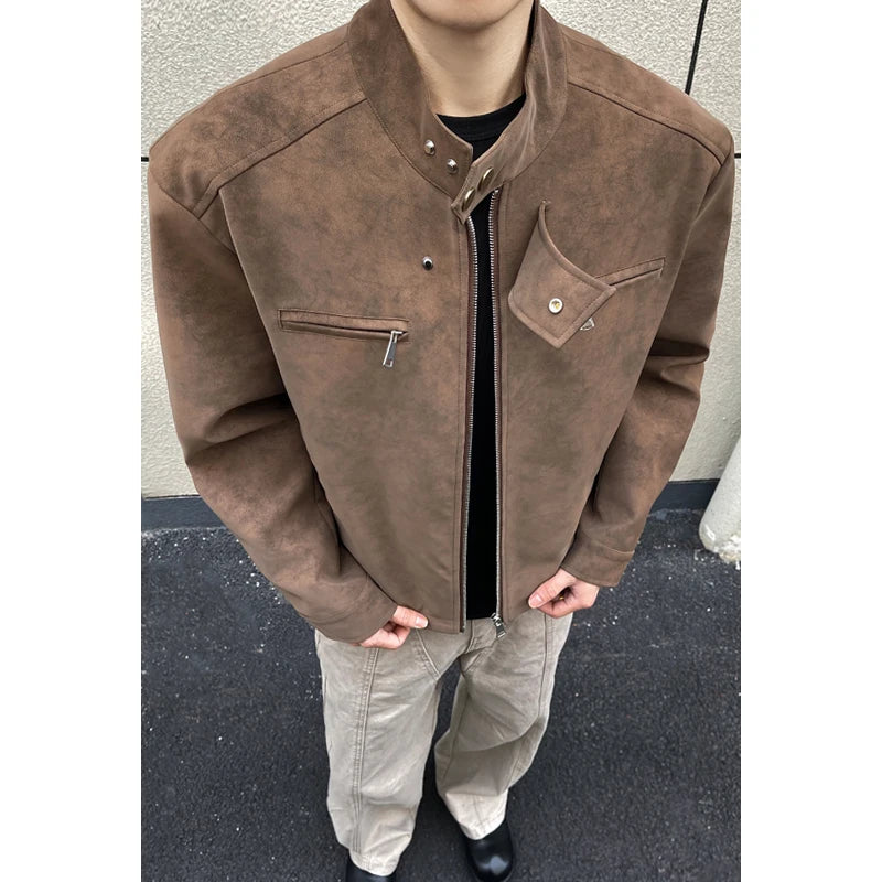Spring & Autumn Cargo Mens Jackets Coat Motorcycle Jackets Long Sleve Outerwear Streetwear Coat Man Clothes 5XL