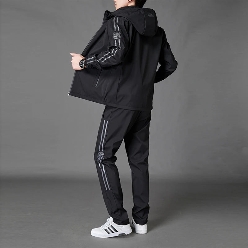 Men Tracksuit Casual Hoodies Sets 2026 Spring New Male Jackets+Pants Two Piece Sets Hip Hop Streetwear Sports Suit Korean Style