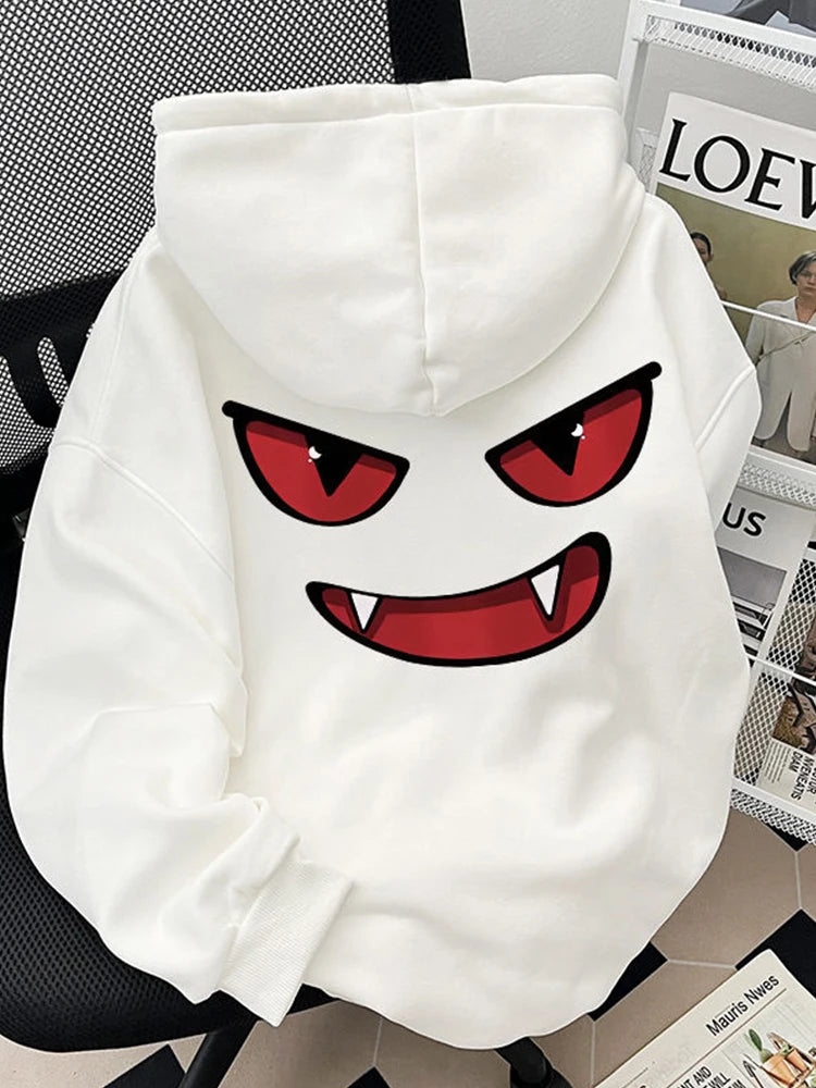 2026 New Funny Anime Graphic Hooded Sweatshirts Men's American Retro Hip Hop Fashion Hoodies Y2K Streetwear Printed Fleece Hoody