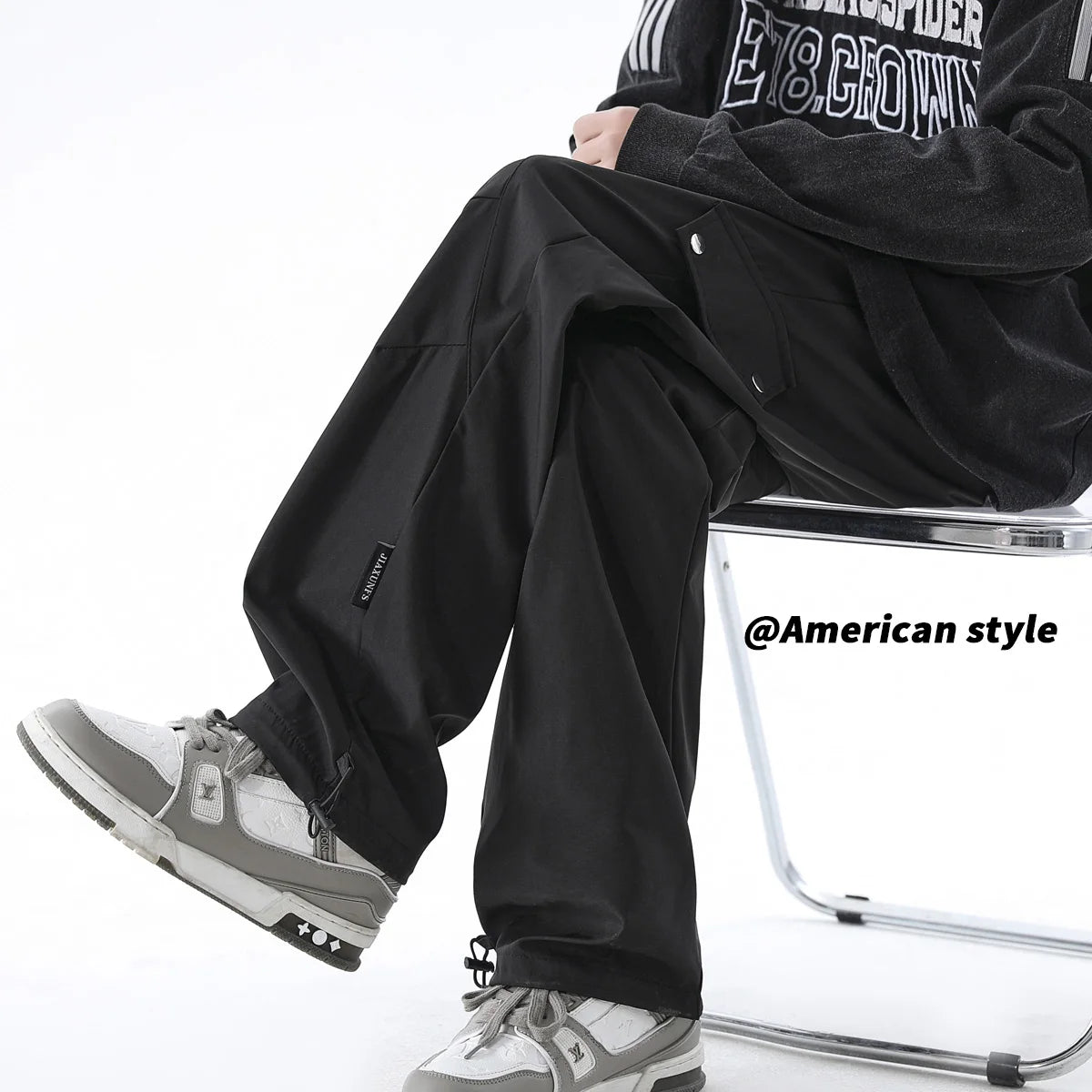 Cargo Pants Men Streetwear Hip hop Pants Mens Joggers Pants Casual Harem Ankle length Trousers Elastic waist Black Army green