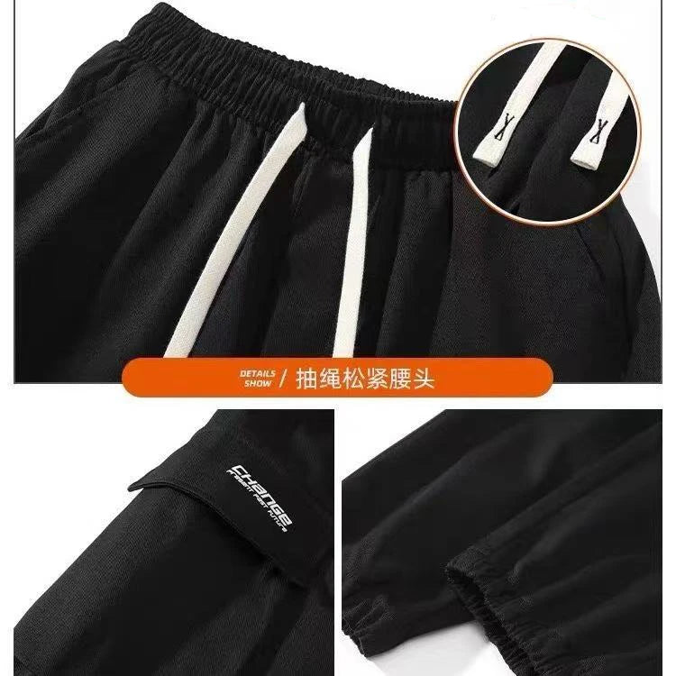Men's Casual Vintage American Style Streetwear Sweatpants Loose Fit Trousers Functional Jogging Pants For Spring Autumn