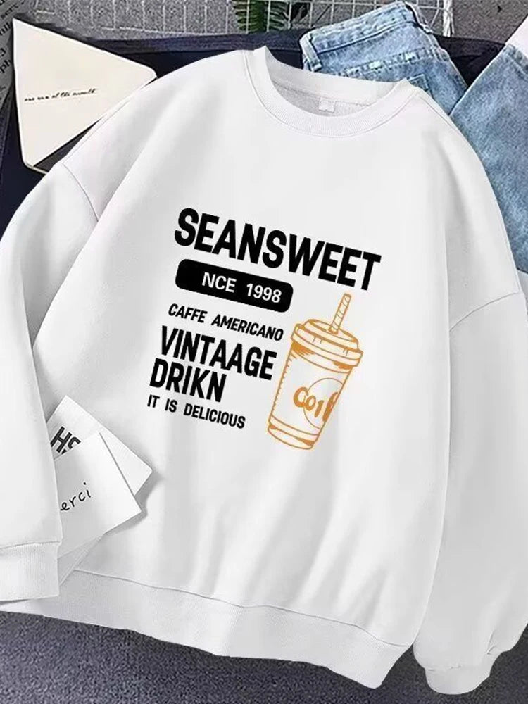 New Funny Graphic Printed Crewneck Pullover Hoodies For Men Y2K Vintage Streetwear Sweatshirts Casual Long Sleeve sudaderas