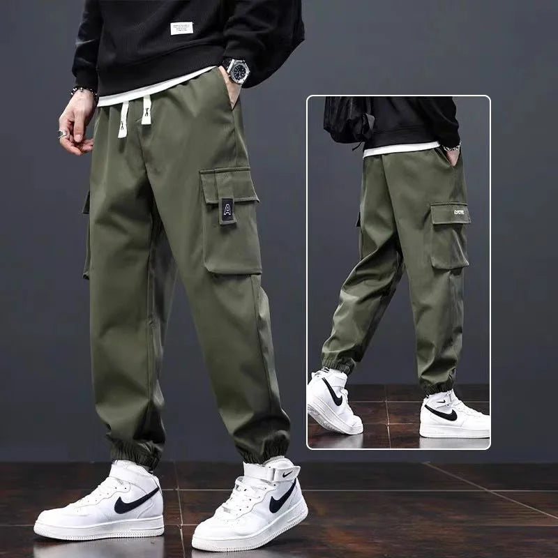 Men's Casual Vintage American Style Streetwear Sweatpants Loose Fit Trousers Functional Jogging Pants For Spring Autumn