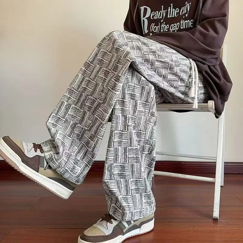 2025 Spring/Summer Men's Straight Corduroy Pants New Fashion Sports and Leisure Pants Loose Edition Wide Legs