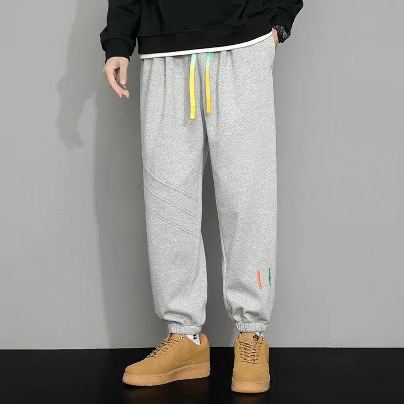 Side Striped Casual Pants Men Oversized Baggy Wide Leg Trousers Elastic Waist Streetwear Joggers Fashion Harajuku Men Pants 7XL
