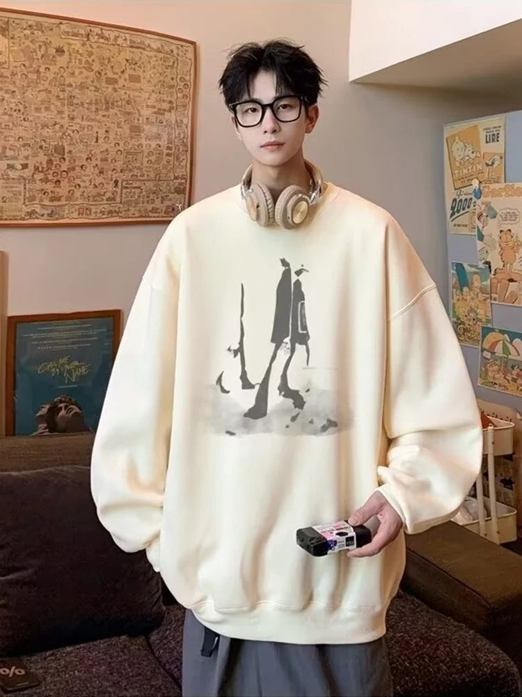 2025 New Goth Graphic Sweatshirts Men's Hip Hop Fashion Tracksuit Pullover Crewneck Hoodies Y2K Vintage Streetwear Clothes