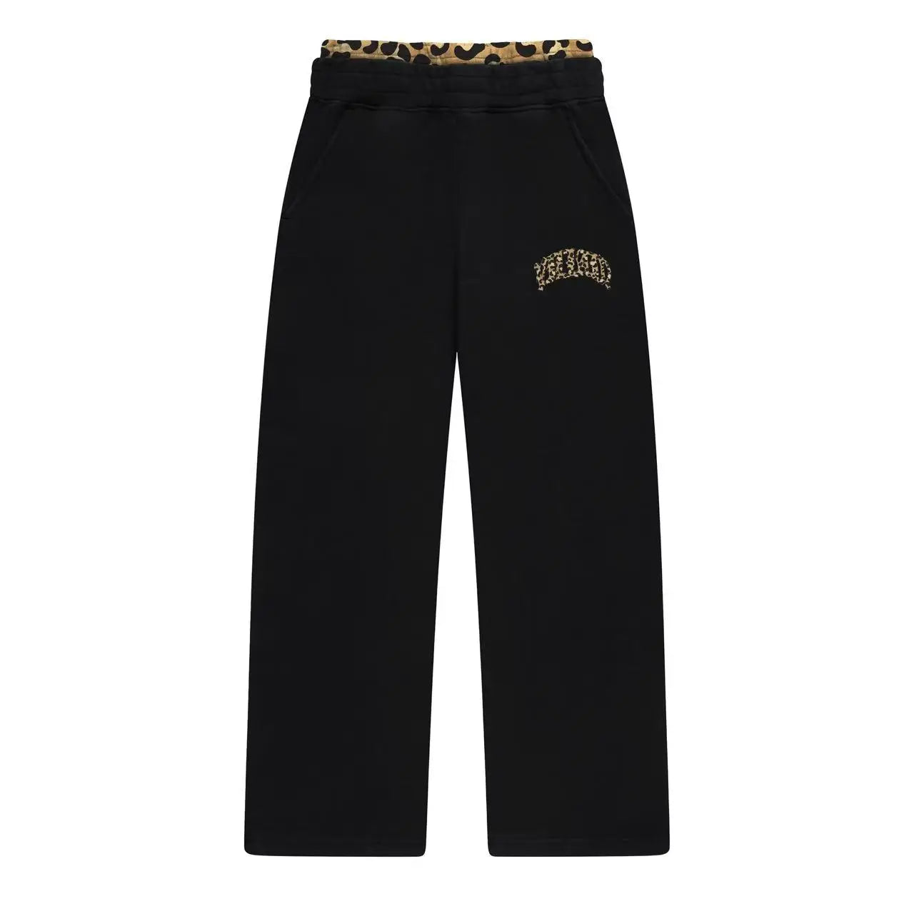 European and American men clothing set with new leopard print embroidery patch design retro street hip-hop sportswear for women