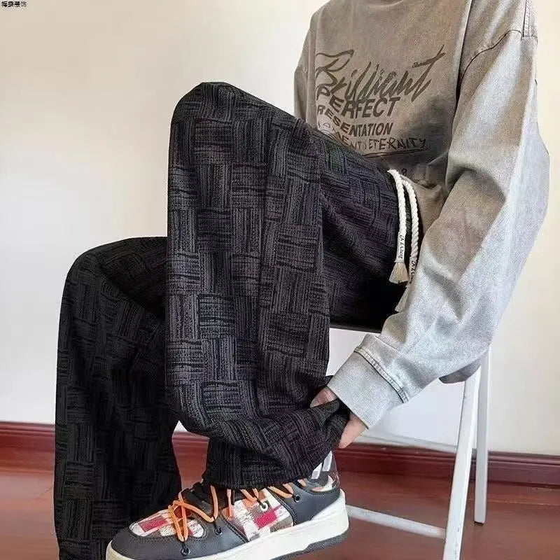2025 Spring/Summer Men's Straight Corduroy Pants New Fashion Sports and Leisure Pants Loose Edition Wide Legs
