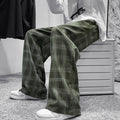 2024 Autumn Corduroy Pants Men Casual Plaid Straight Pant Male Hip Hop Male Loose Trousers for Man