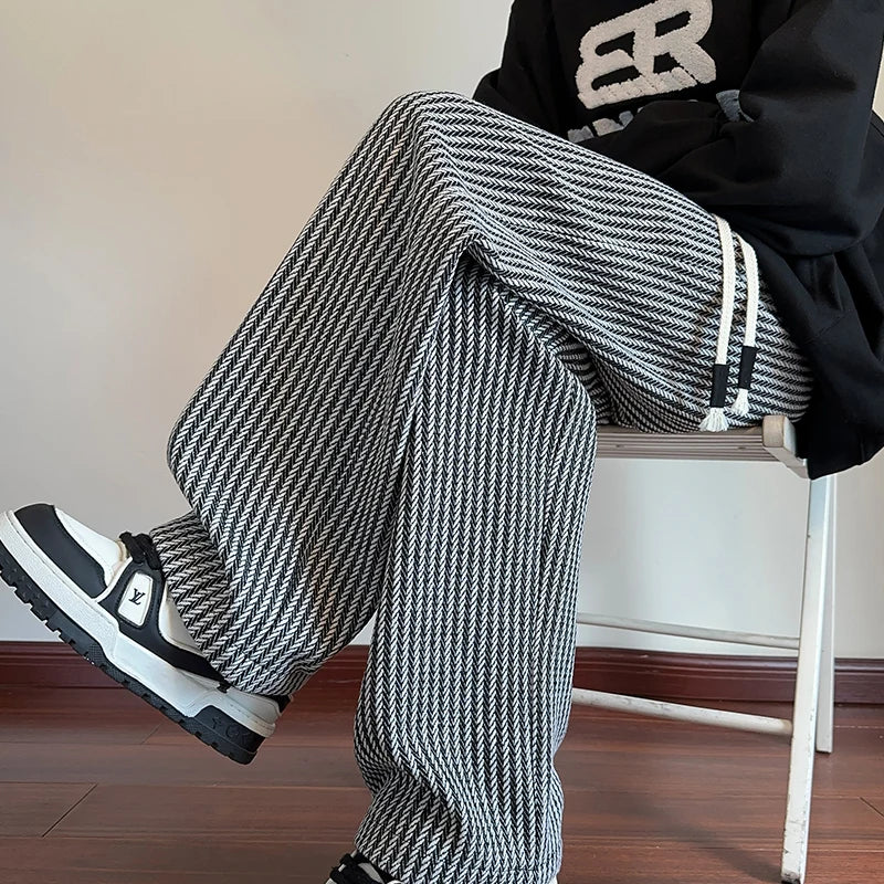 Casual Pants For Men 2024 Spring Autumn New Style American Fit Loose Fit Leg Sweatpants Skin Sense Straight Leg Pants