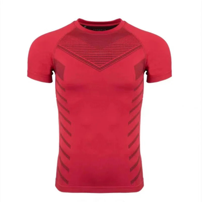 2025 Men Solid color Sport T-shirt Summer New gym Fitness Bodybuilding male Workout Shirts fashion Short Sleeves T-shirt men top