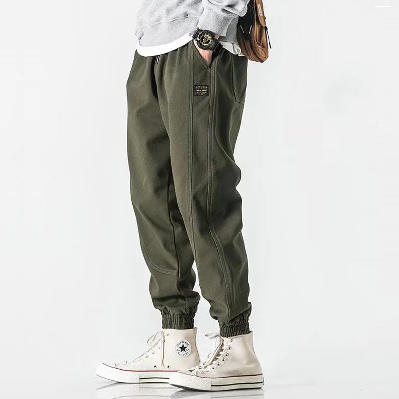Trendy Solid Cargo Pants Mens Harajuku Punk Hip Hop Joggers Pantalons Sweatpants Hombre Autumn Trousers Male Pants Big Size 4XL