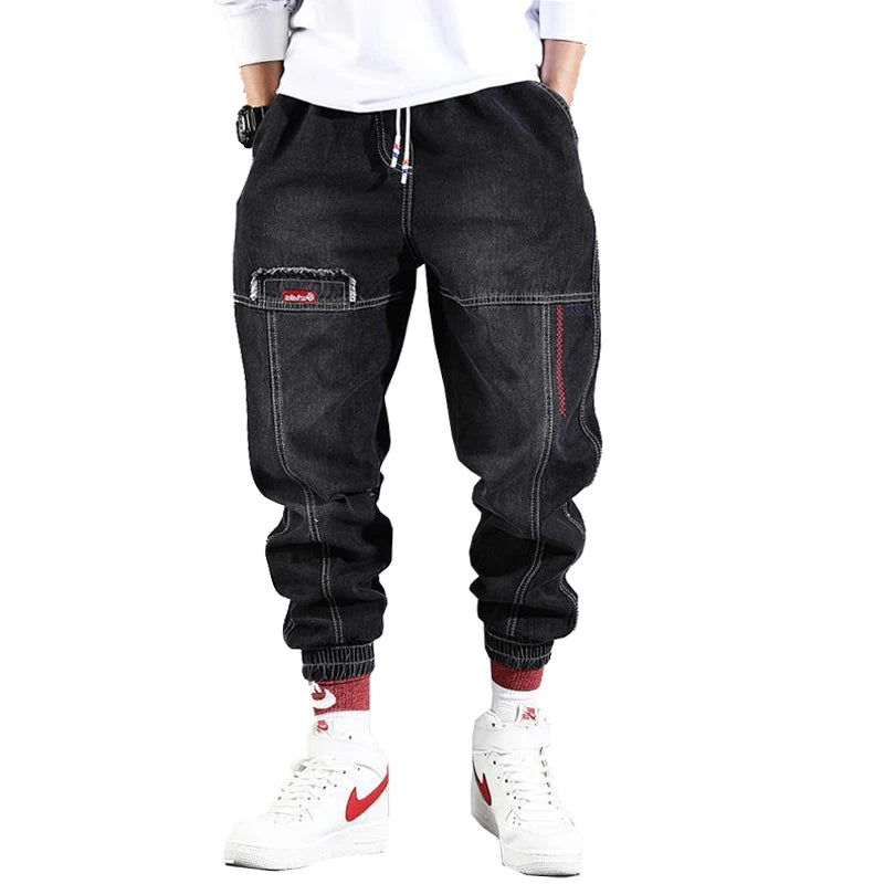2025 New Streetwear Hip Hop Cargo Pants Men's jeans Cargo Pants Elastic Harun pants Joggers Pants In Autumn and Spring Men Cloth