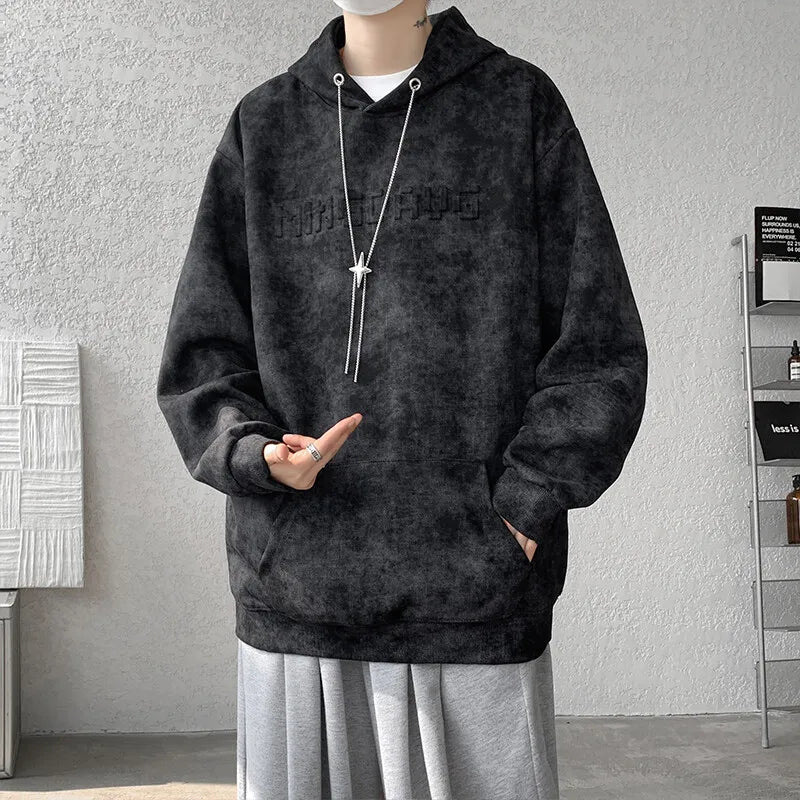 Casual Long Sleeves Hoodies 2026 Autumn Hip Hop Loose Skateboard Casual Men's Streetwear PUNK Clothes Plus Oversized 6XL 7XL