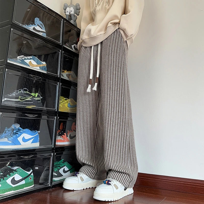 Casual Pants For Men 2024 Spring Autumn New Style American Fit Loose Fit Leg Sweatpants Skin Sense Straight Leg Pants
