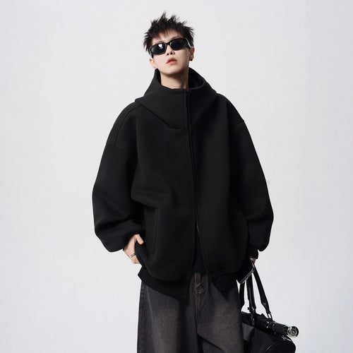 American Style Heavyweight Open Cardigan Sweatshirt Men's Autumn High Street Versatile Loose Couple Outerwear Trendy Vintage...