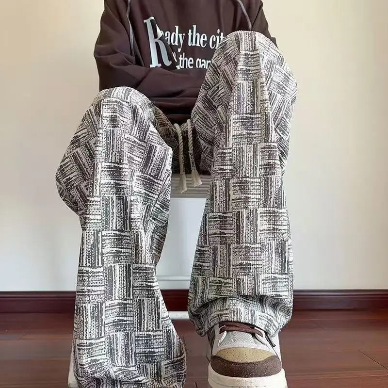 2025 Spring/Summer Men's Straight Corduroy Pants New Fashion Sports and Leisure Pants Loose Edition Wide Legs
