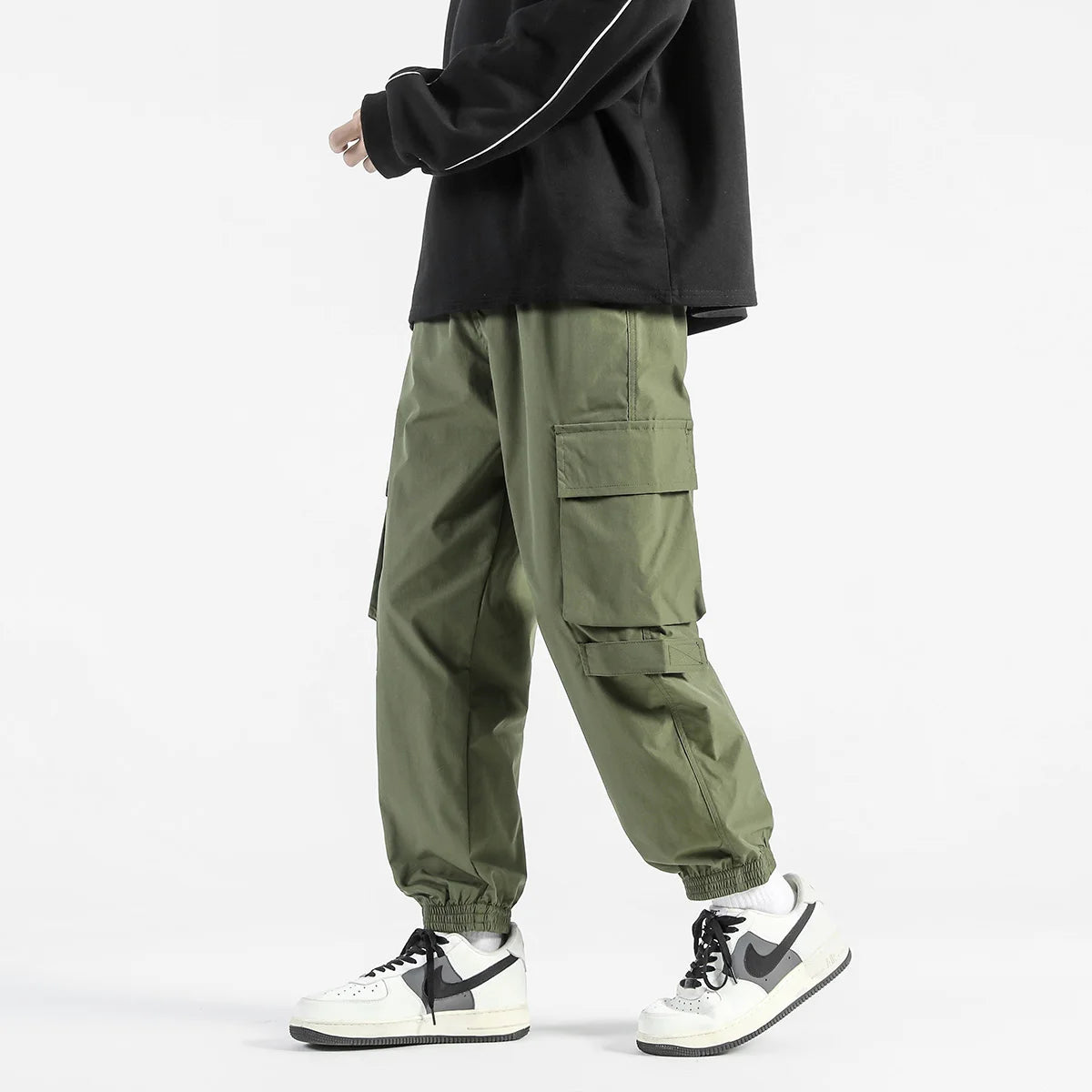 Men Cargo Pants Elastic Waist Wide Leg Men's Harem Joggers Sweatpants for Men/Women Baggy Pants Vintage Oversized Trousers