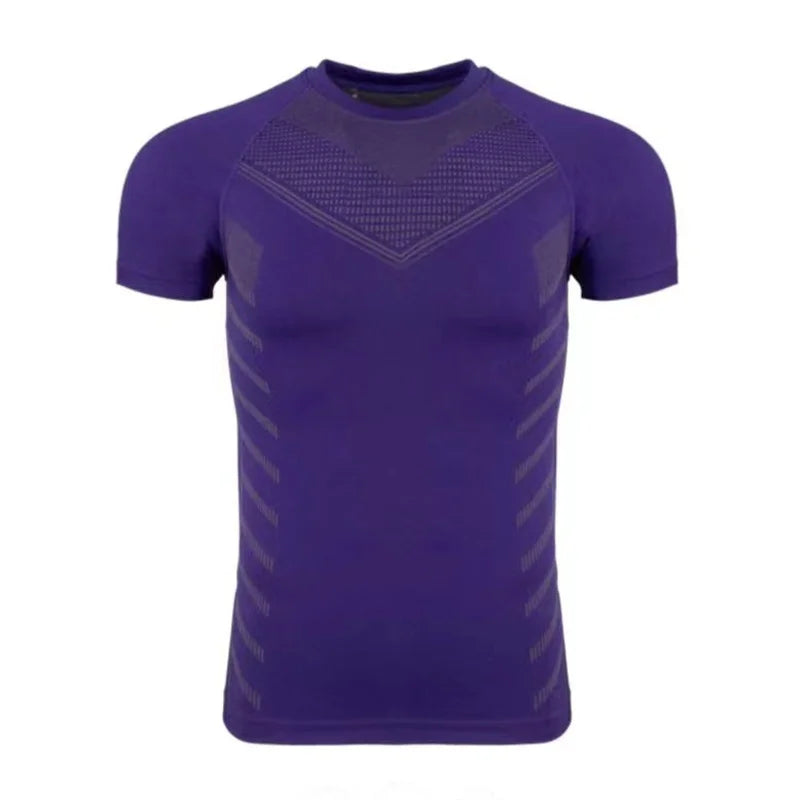 2025 Men Solid color Sport T-shirt Summer New gym Fitness Bodybuilding male Workout Shirts fashion Short Sleeves T-shirt men top