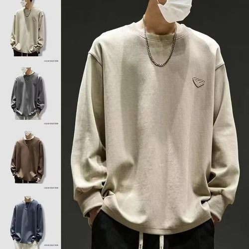 2026 New Foam Print Sweatshirts For Men Casual Y2K Vintage Crewneck Pullover Hoody Patchwork Oversized Tracksuit Clothes