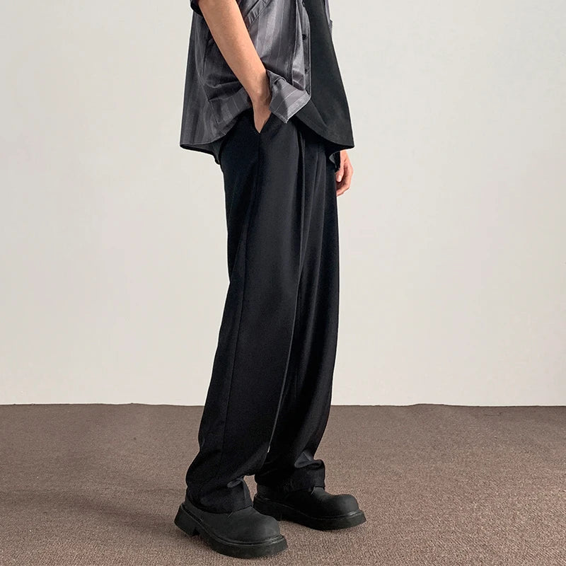 Khaki/Black/Gray Mens Korean Solid Color Harem Pants Japanese Streetwear Harajuku Casual Loose Trousers Plus Size 5XL-M