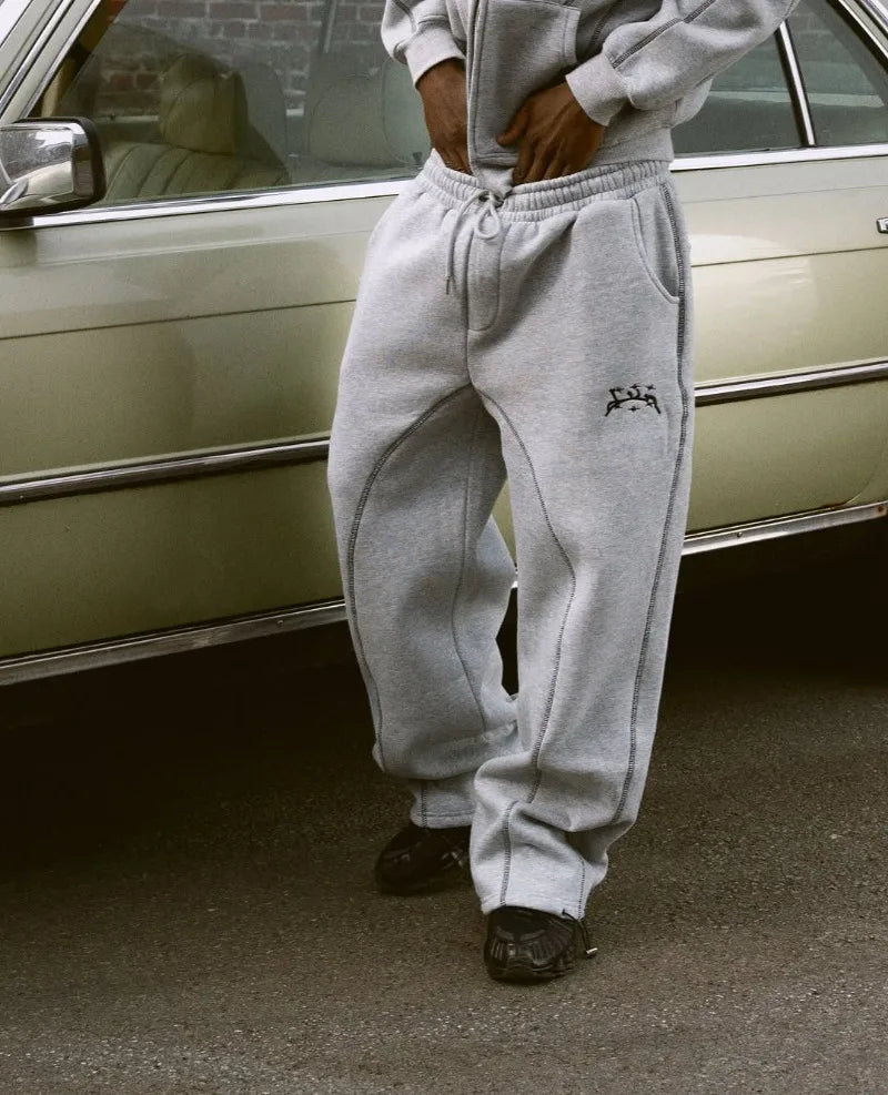 High street hip hop fashion new Y2k men clothing set retro trend casual sportswear personality pattern design loose sweatpants