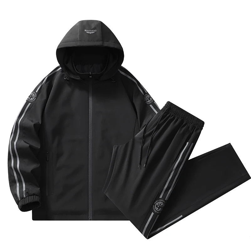 Men Tracksuit Casual Hoodies Sets 2026 Spring New Male Jackets+Pants Two Piece Sets Hip Hop Streetwear Sports Suit Korean Style