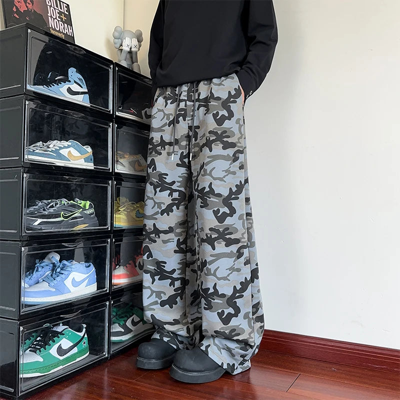 Cargo Pants Men Streetwear Hip Hop Pants Elastic Waist Male Casual Joggers Pants Men Hiphop Casual Trousers Men Dropshipping